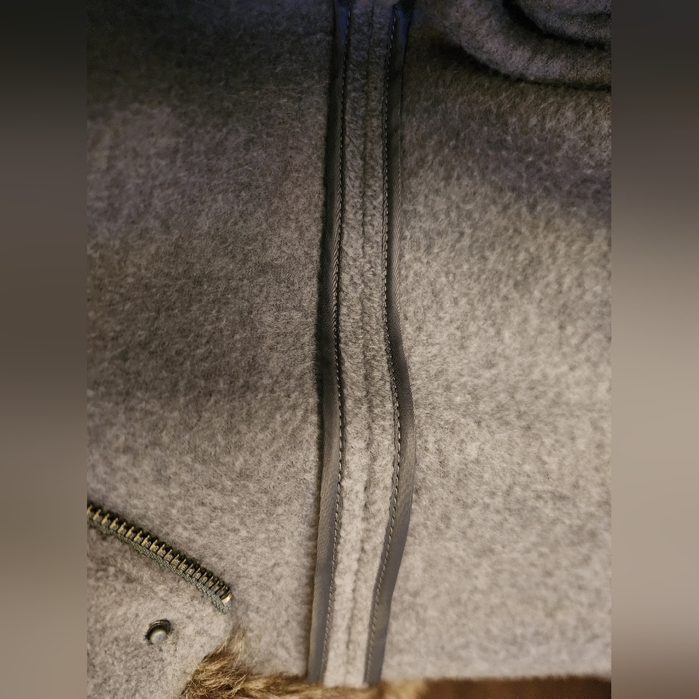 Preowned J Jill size medium, lightweight, faux fur hooded jacket - Picture 7 of 8